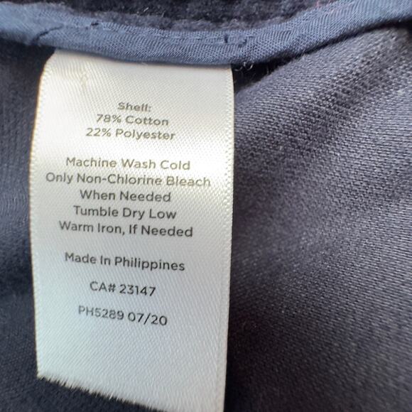 Talbots Navy Blue Velvet Military Inspired Classy Blazer Jacket Women's Size 12 - Picture 7 of 7